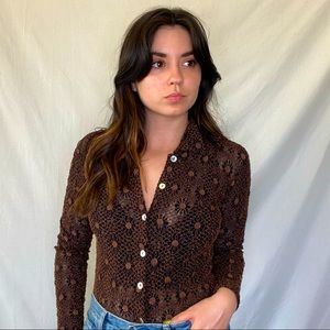 Vintage 70’s crochet button down